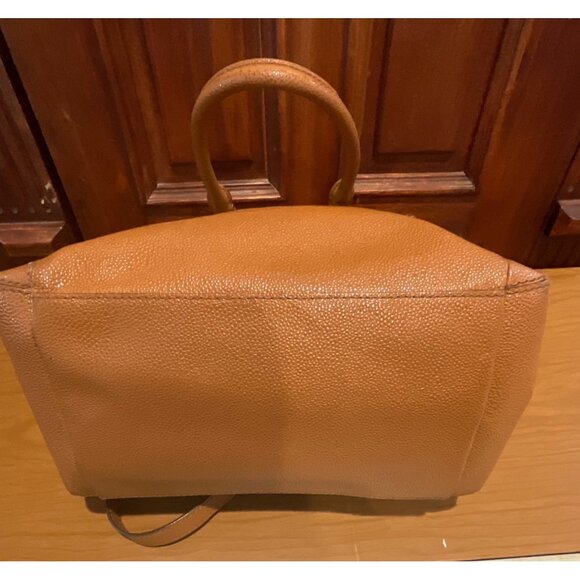 Henri Bendel Carlyle Satchel Pebbled Leather Carmel Handles & Crossbody Strap - Picture 8 of 14